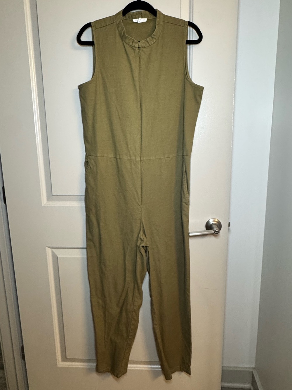 Eileen Fisher Olive Green Sleeveless Jumpsuit